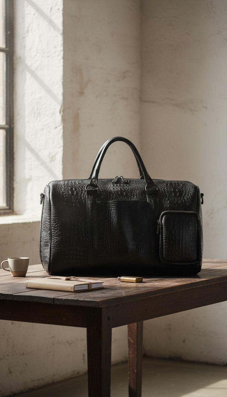 LEVIATÁN | THE DUFFLE CROCO BLACK.