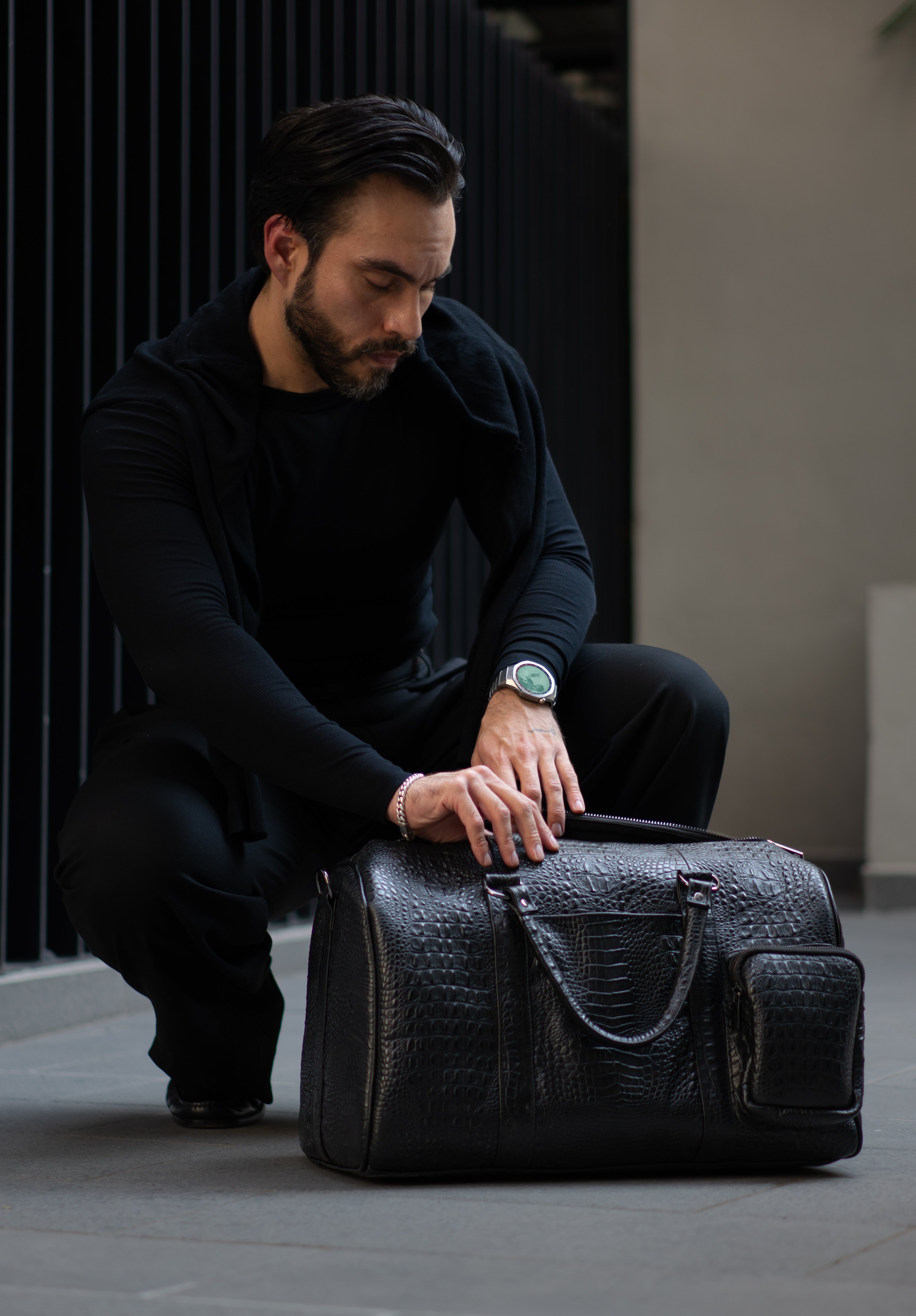 LEVIATÁN | THE DUFFLE CROCO BLACK.